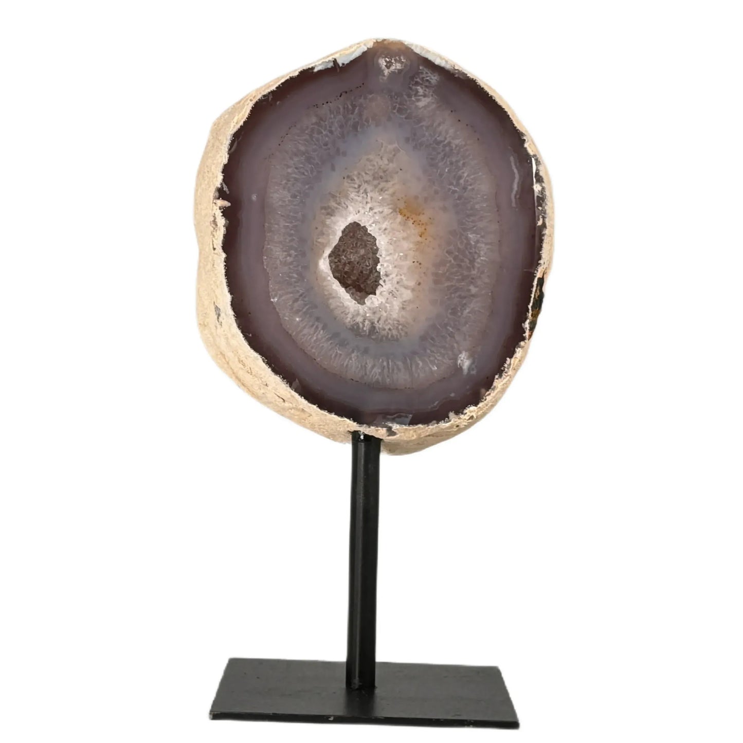 Géode d'agate sur support 22 cm