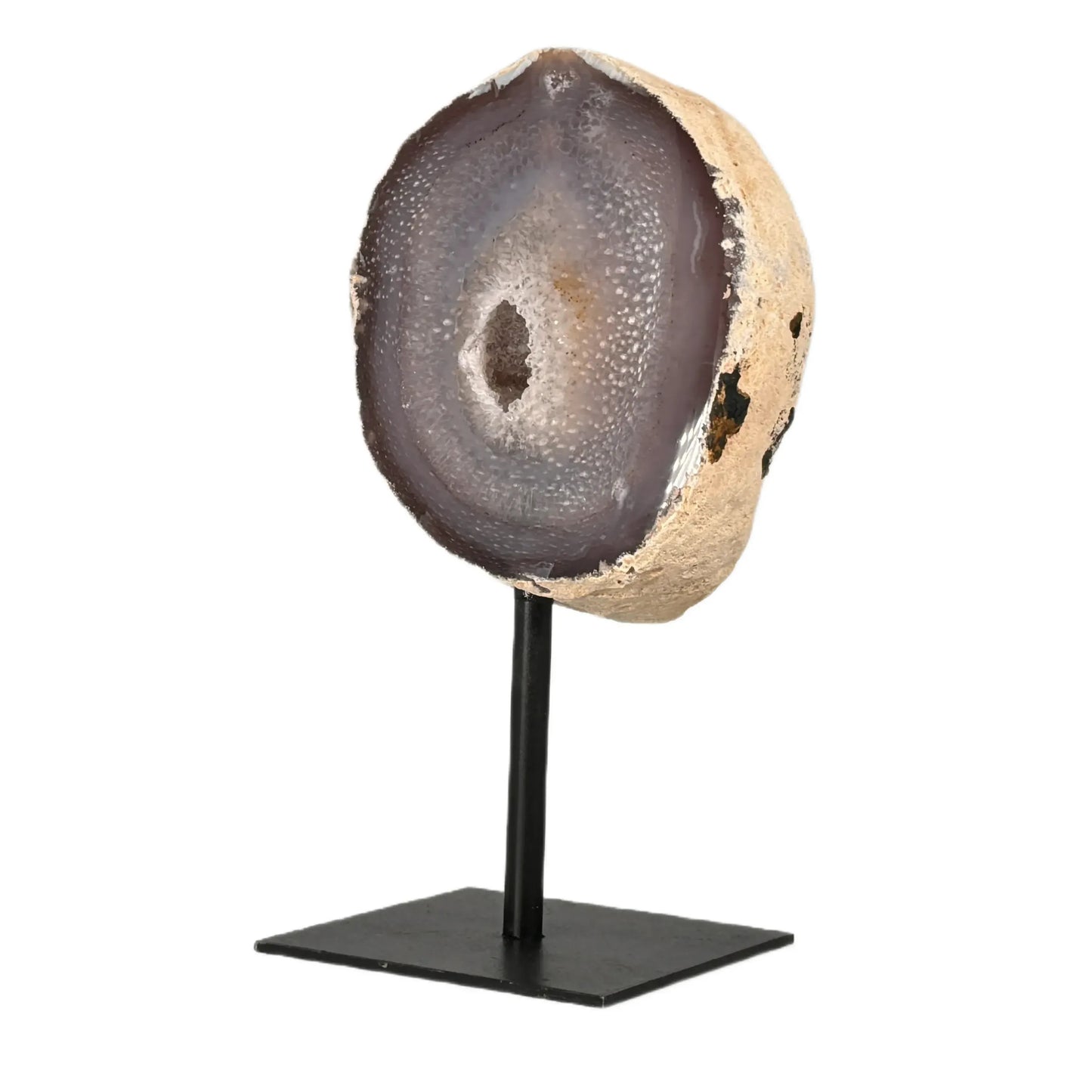 Géode d'agate sur support 22 cm