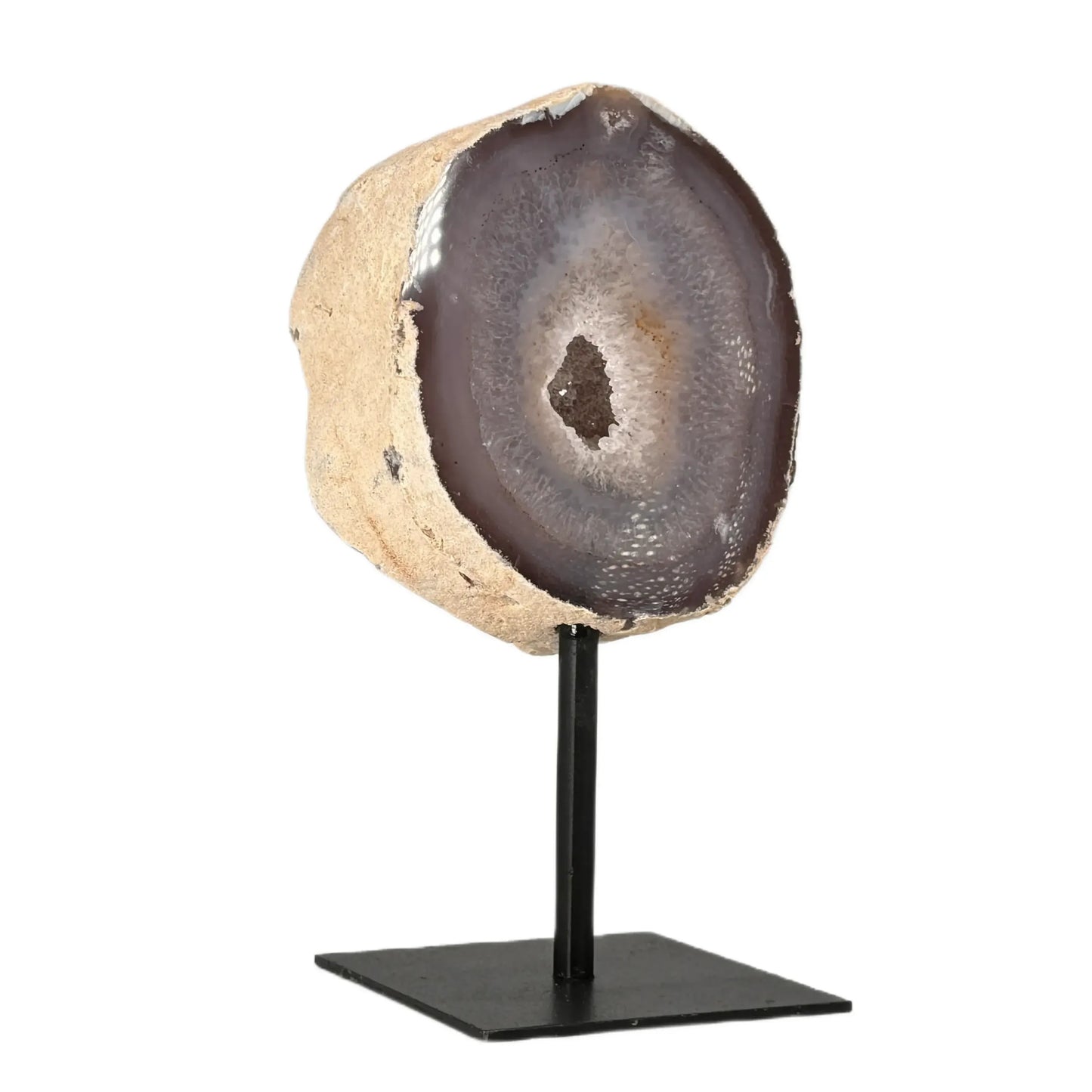 Géode d'agate sur support 22 cm