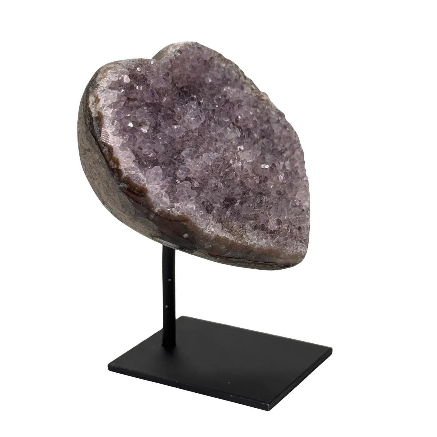 Agate amethyst small heart on stand #7