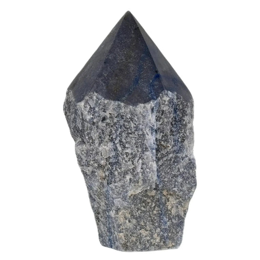 Blauwe kwarts top gepolijste punt #3