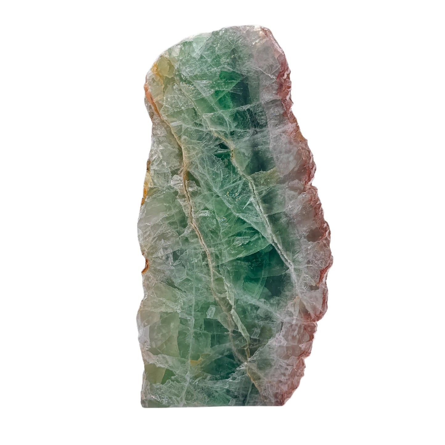 Groene Fluoriet - ruw en gepolijst - cut base - 19 cm #1