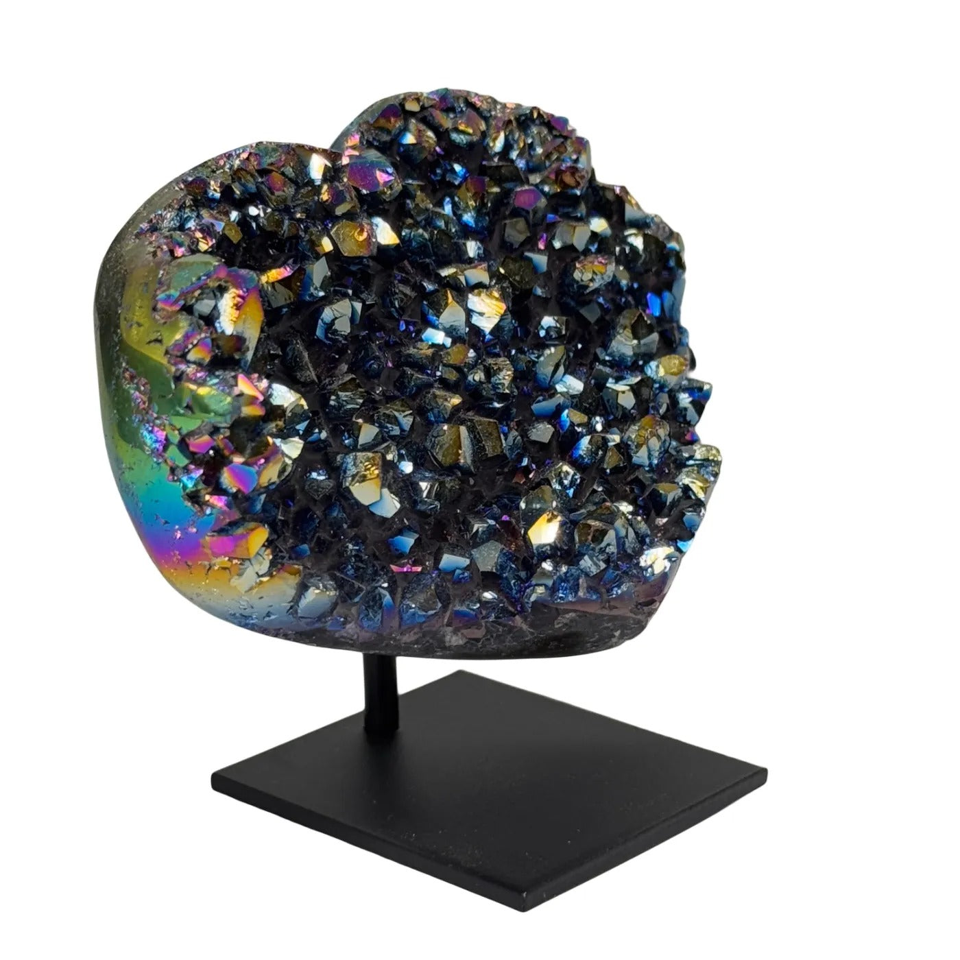 Cœur arc-en-ciel en titane sur support #3