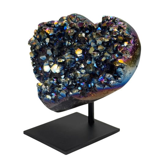 Titanium rainbow hart op standaard #3