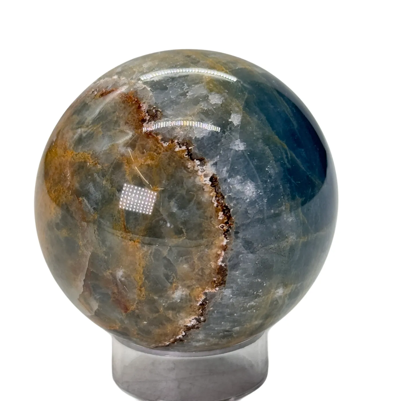 Onyx bleu - sphère - boule - 5,5 cm - #1
