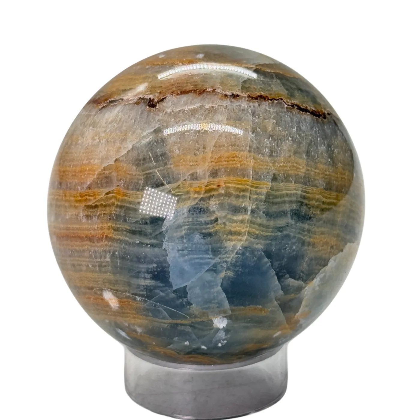 Onyx bleu - sphère - boule - 5,5 cm - #1