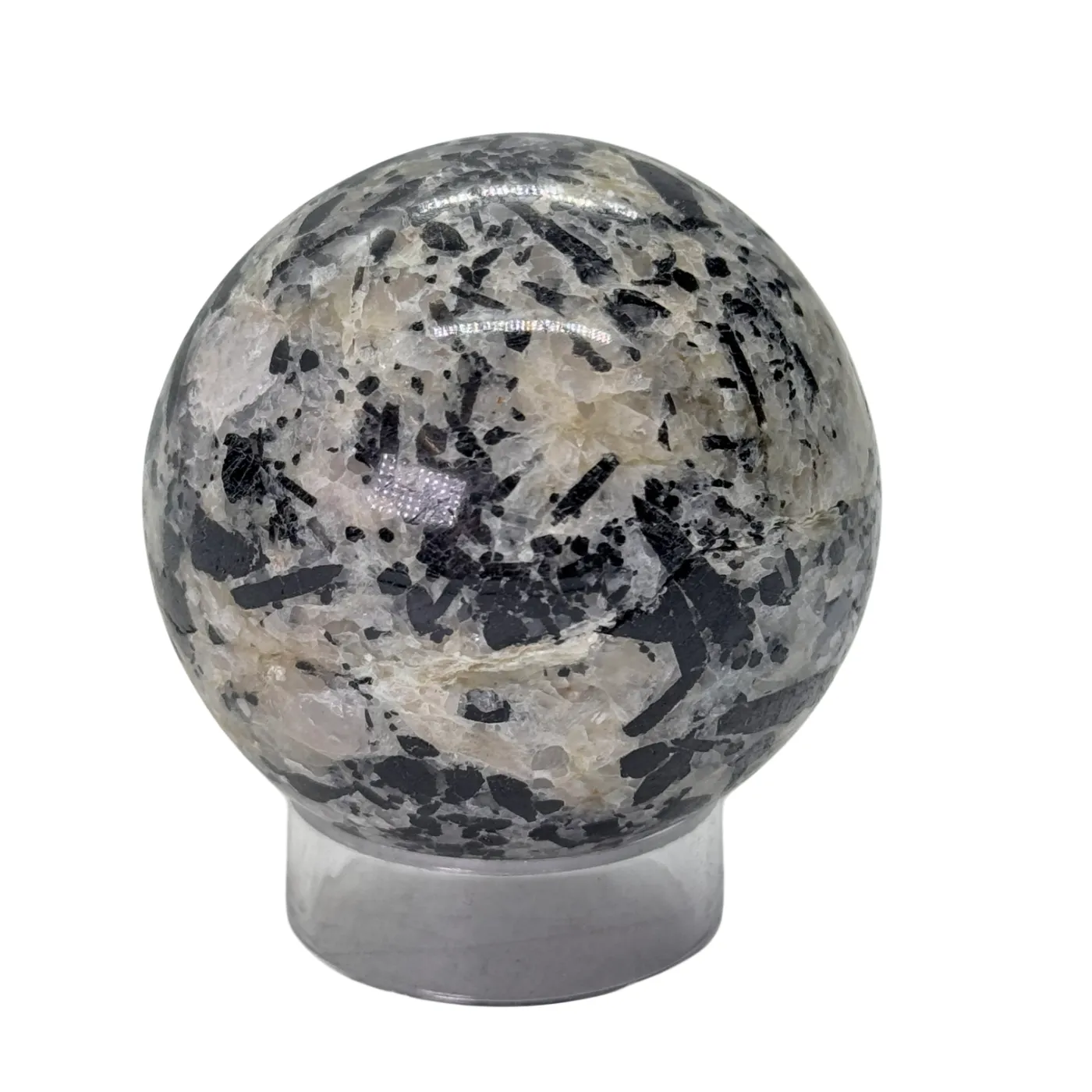 Kwarts met zwarte toermalijn - bol - sphere - 5 cm - #1