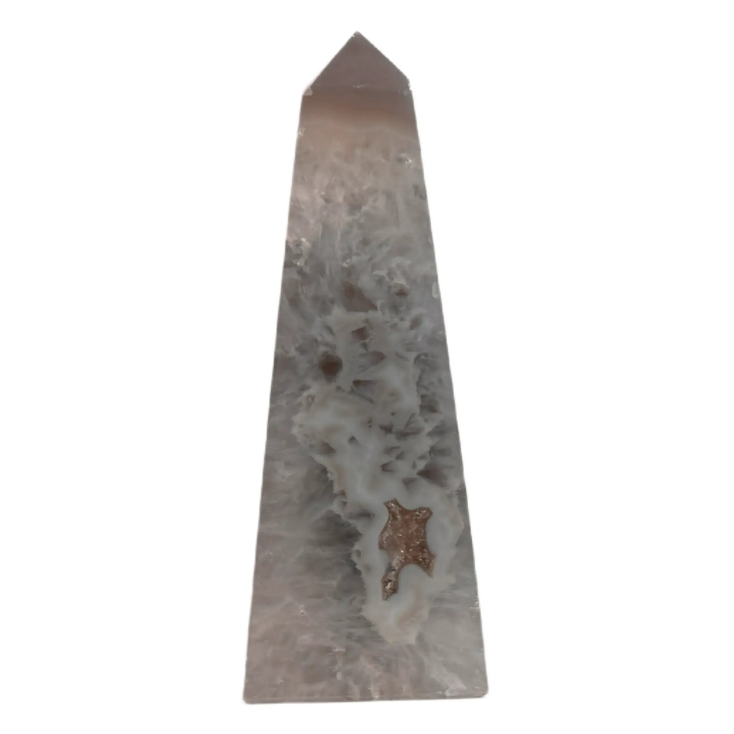 Obélisque d'agate avec druzy #4