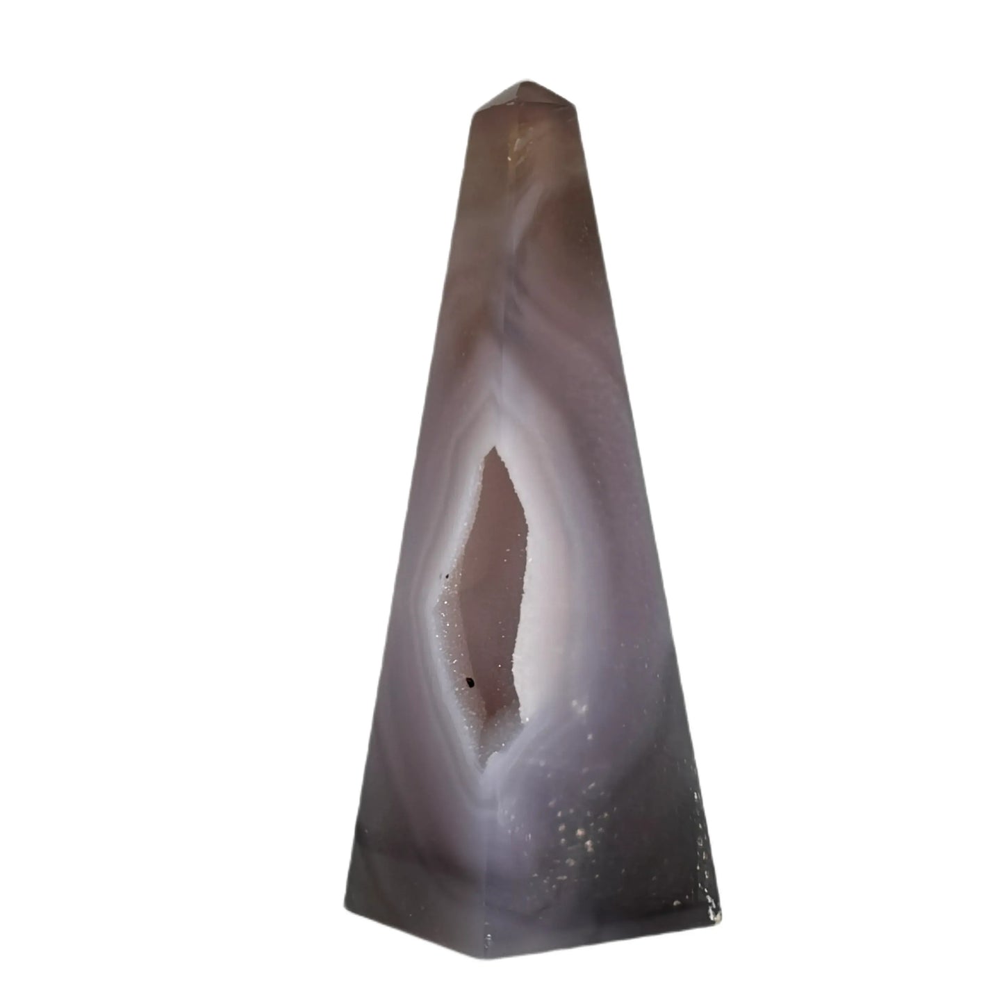 Obélisque d'agate avec druzy #5