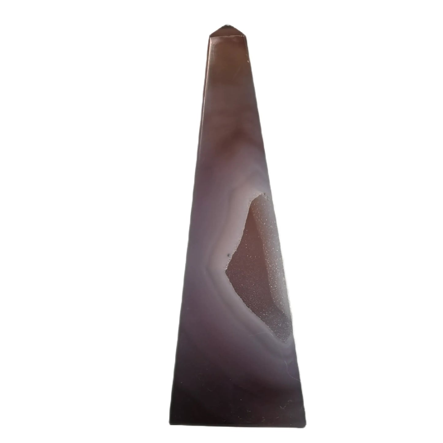 Obélisque d'agate avec druzy #5
