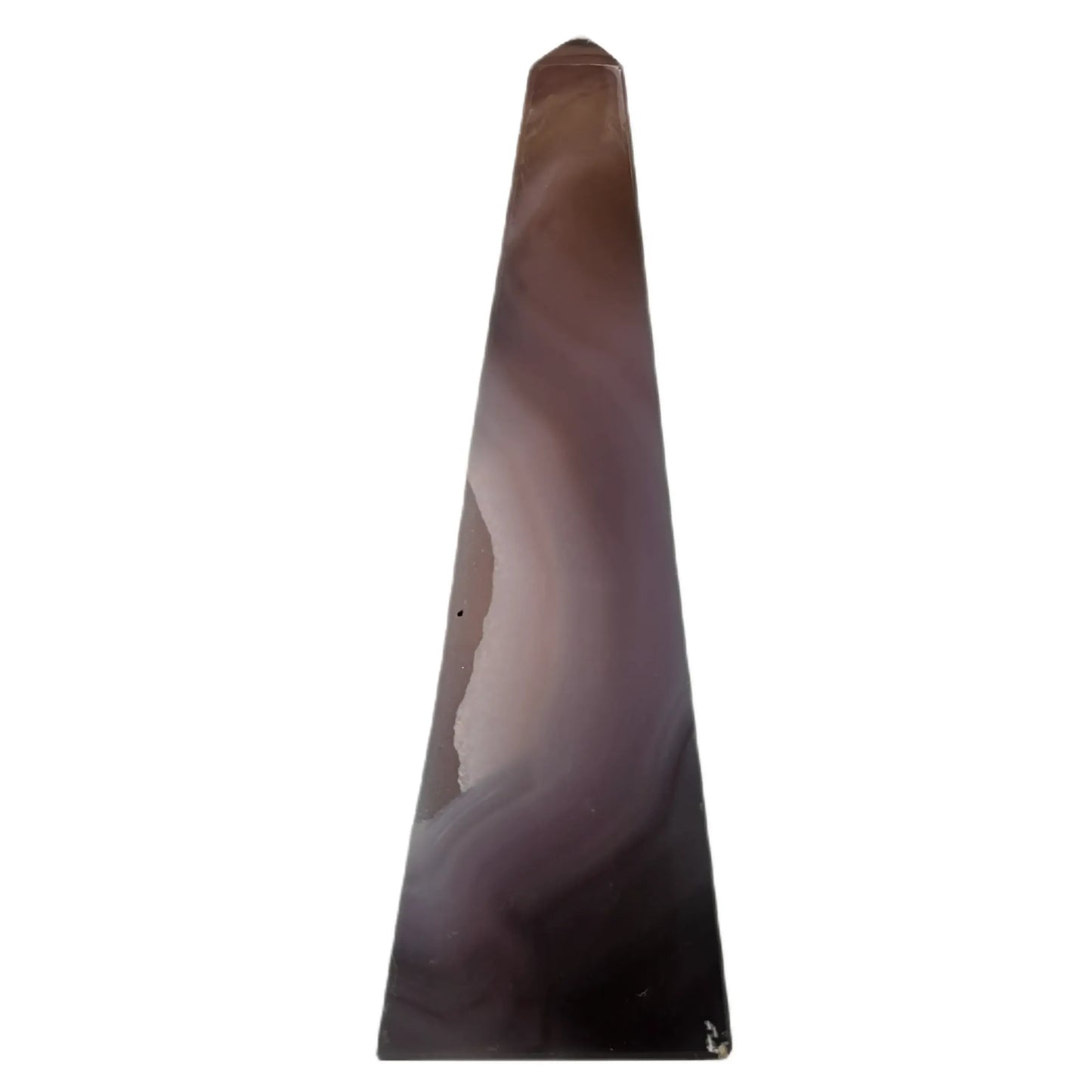 Obélisque d'agate avec druzy #5