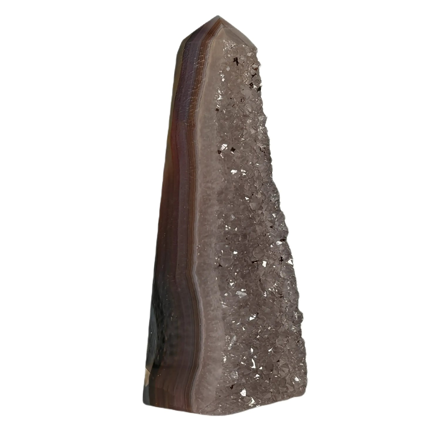 Obélisque d'agate avec druzy #6