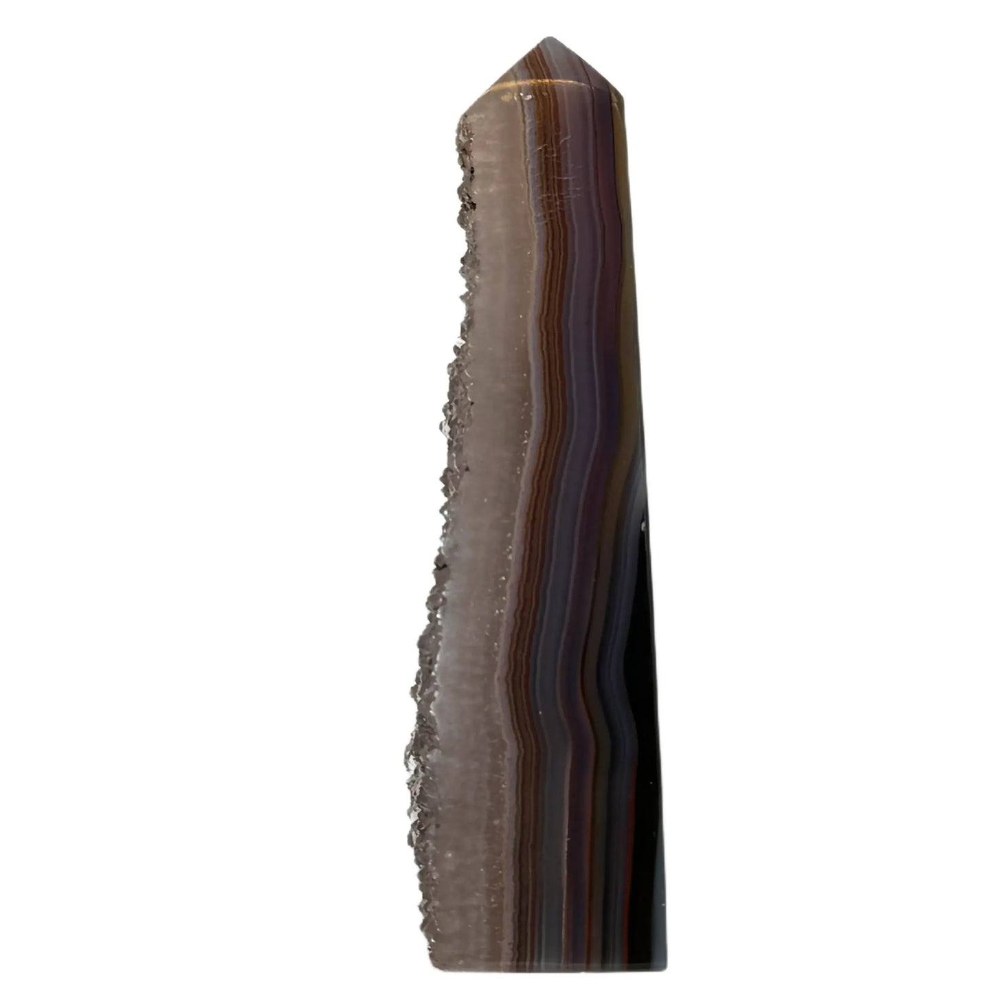 Obélisque d'agate avec druzy #6