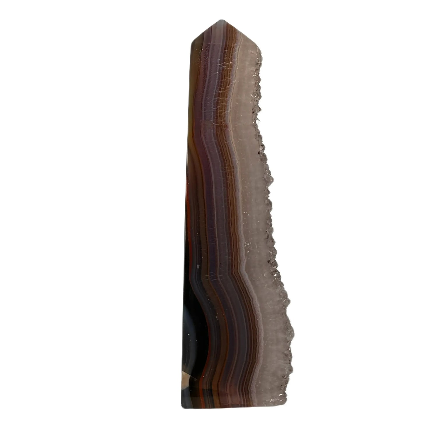Obélisque d'agate avec druzy #6