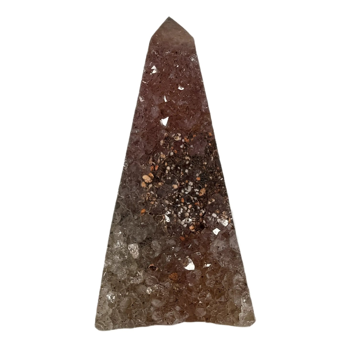 Agate obelisk with druzy #7