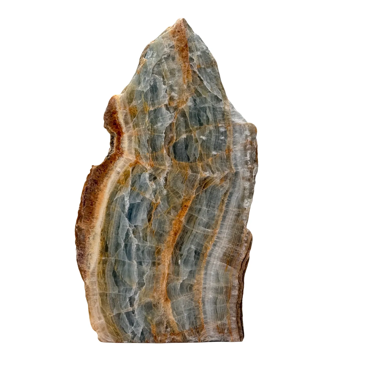 Onyx bleu - brut - semi-poli - base taillée - #1