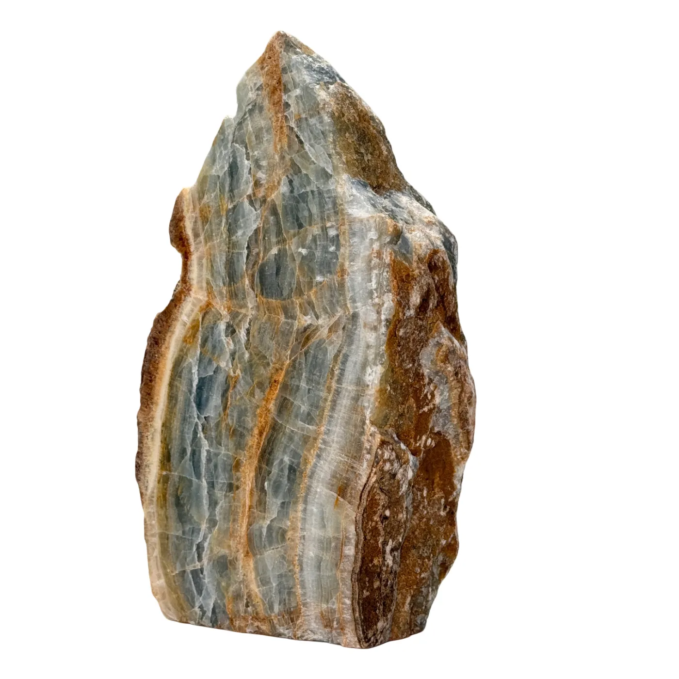 Onyx bleu - brut - semi-poli - base taillée - #1