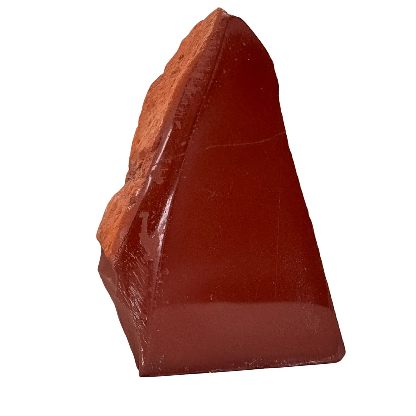 base taillée en jaspe rouge - polie - brute - #2