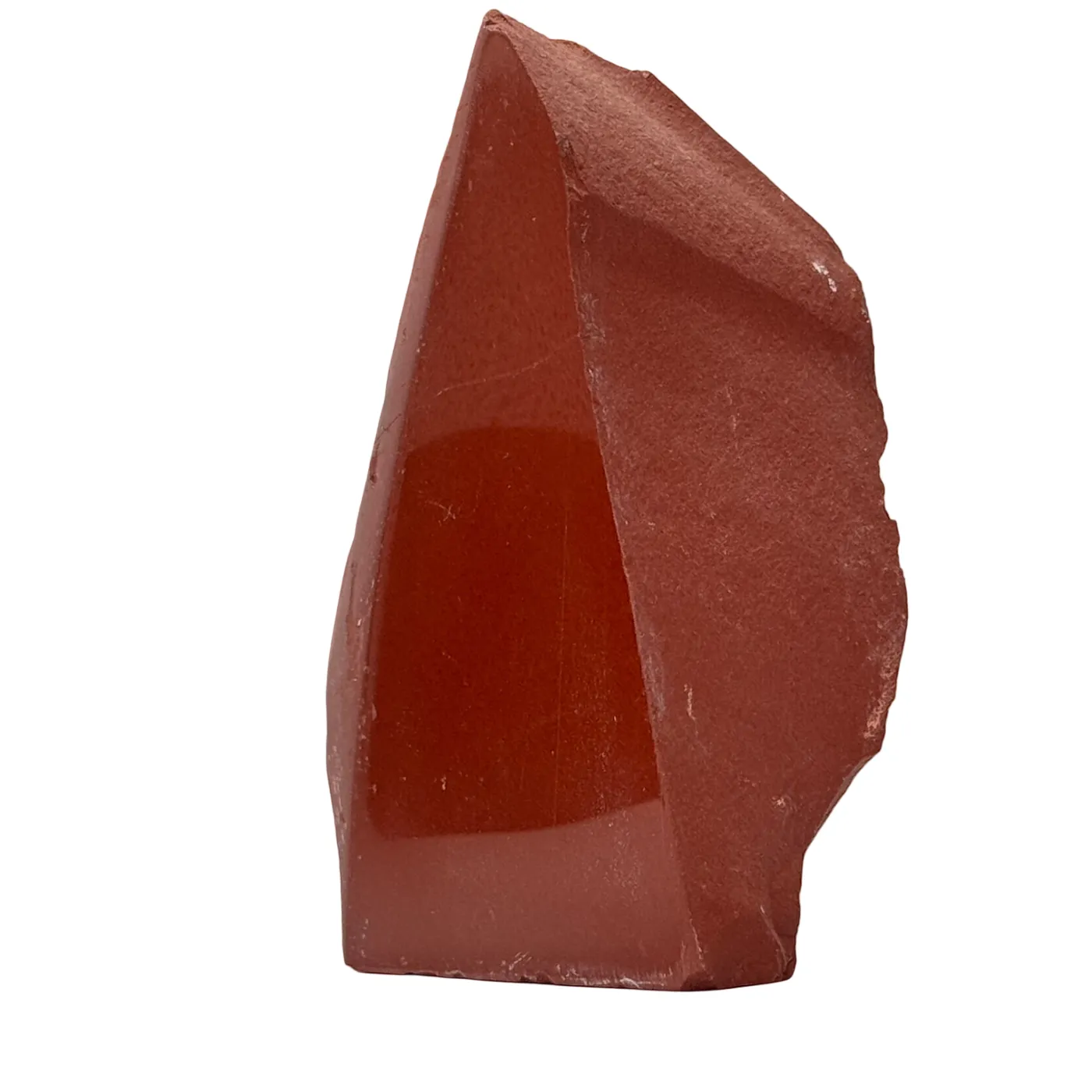 base taillée en jaspe rouge - polie - brute - #2
