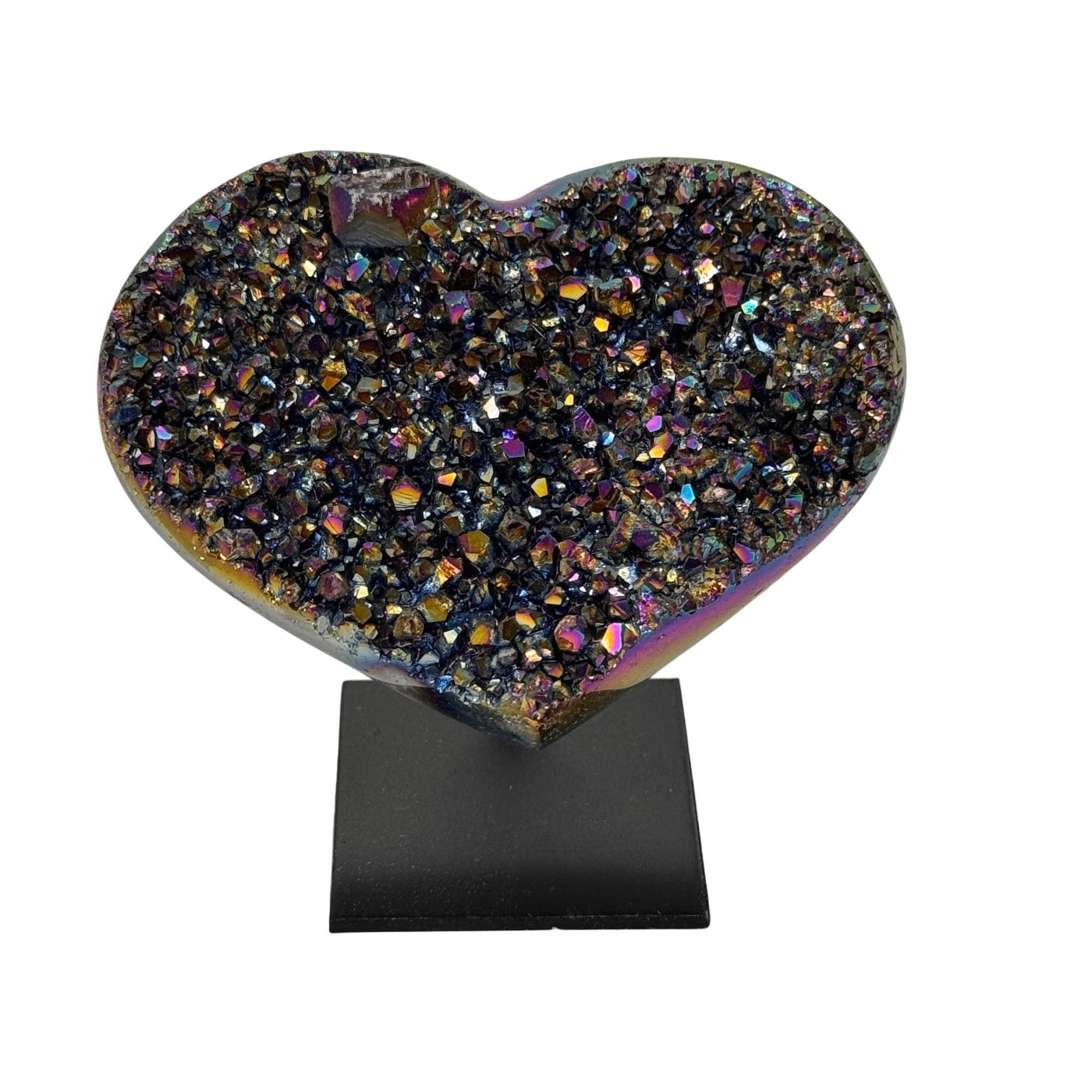 Titanium rainbow hart op standaard #1