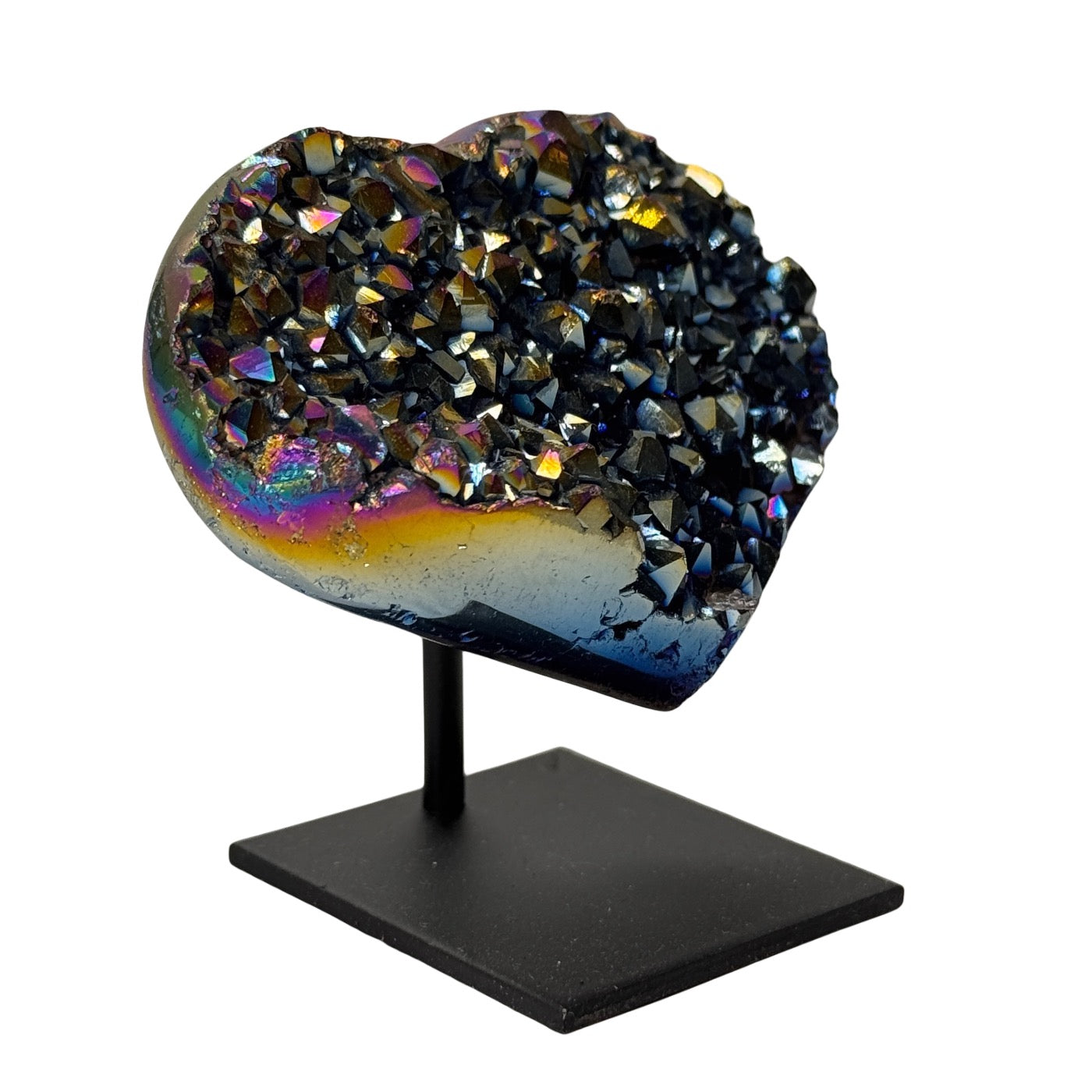 Titanium rainbow hart op standaard #2