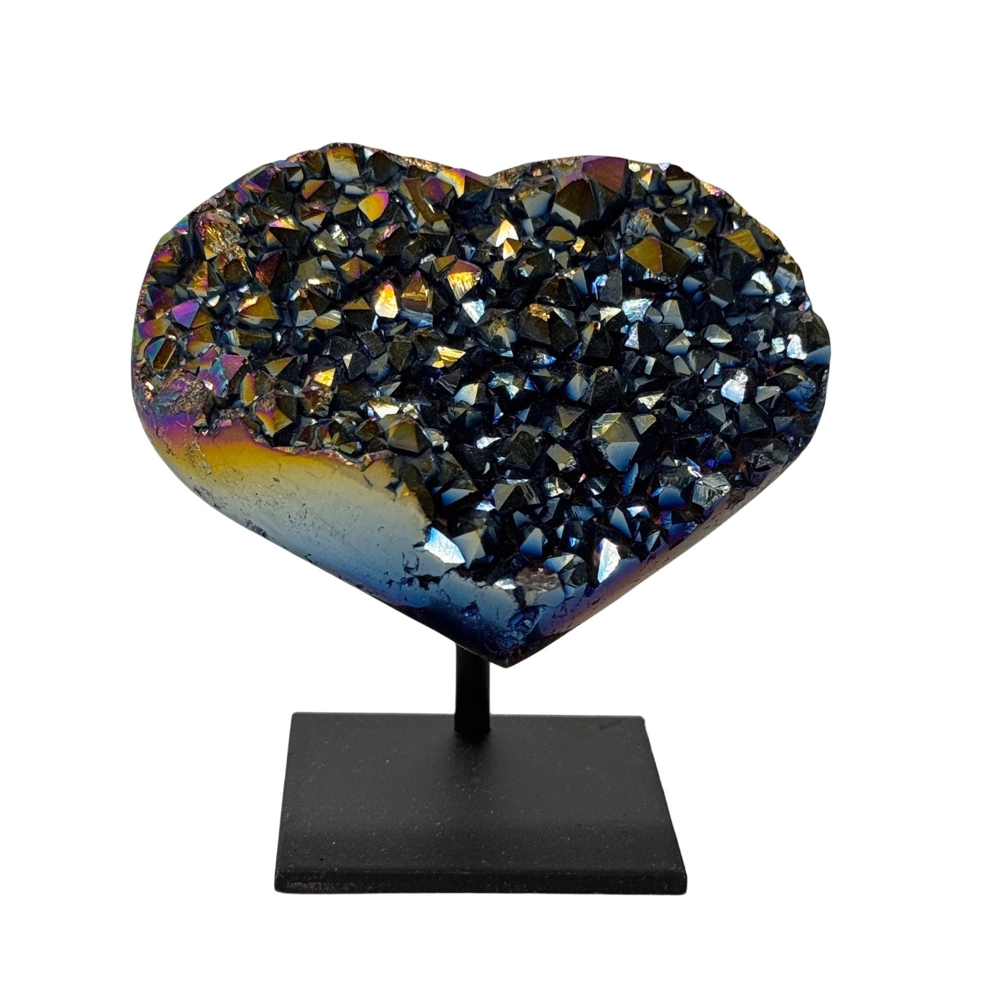 Titanium rainbow hart op standaard #2