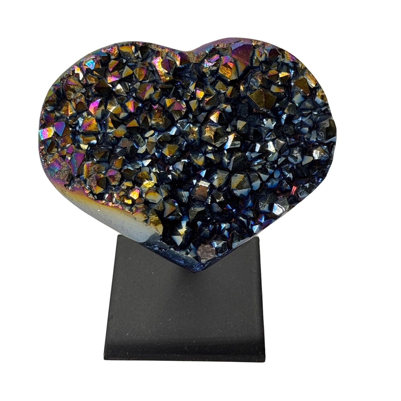Titanium rainbow hart op standaard #2