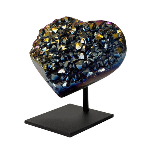 Titanium rainbow hart op standaard #2