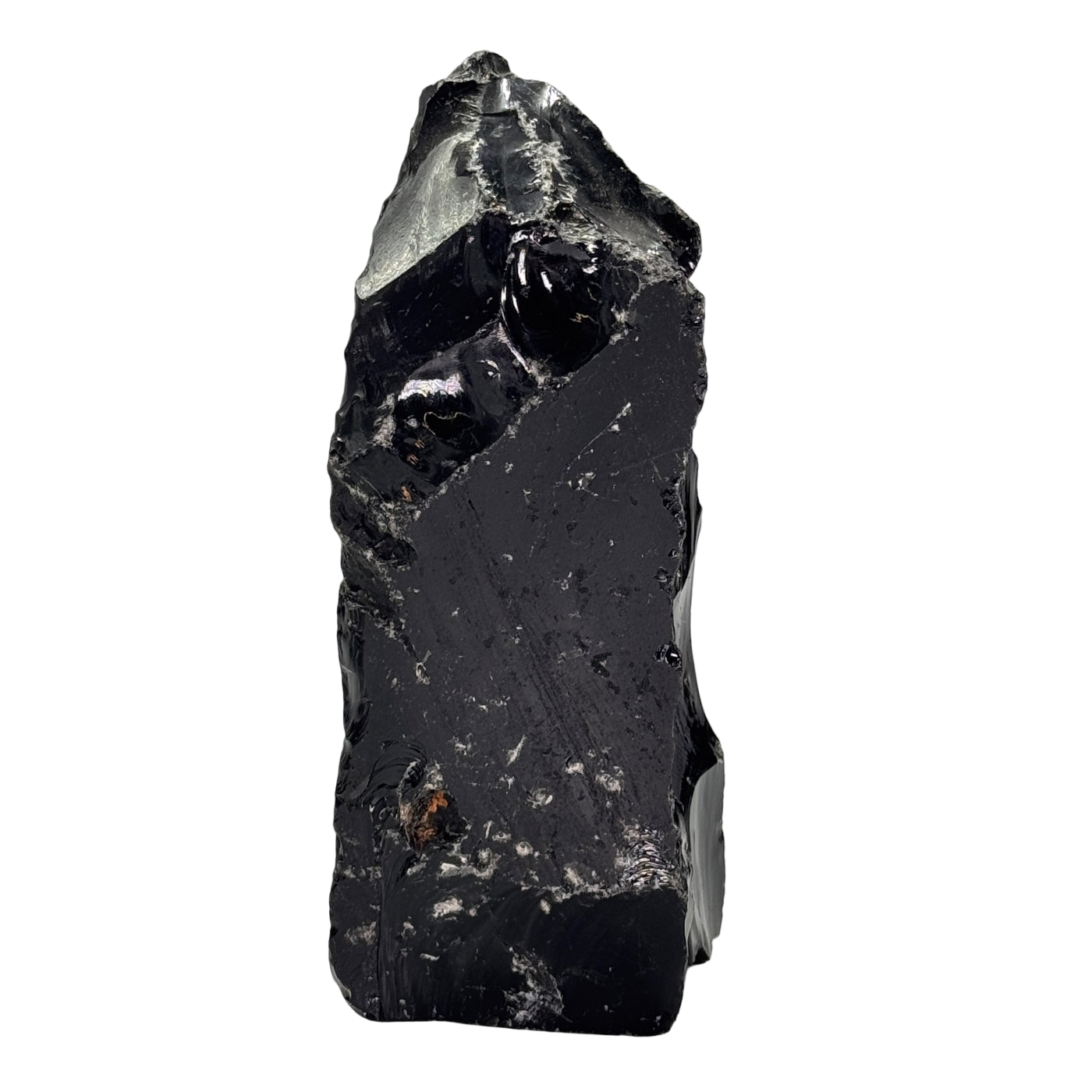 Zwarte obsidiaan - ruw - half gepolijst - cut base - #5