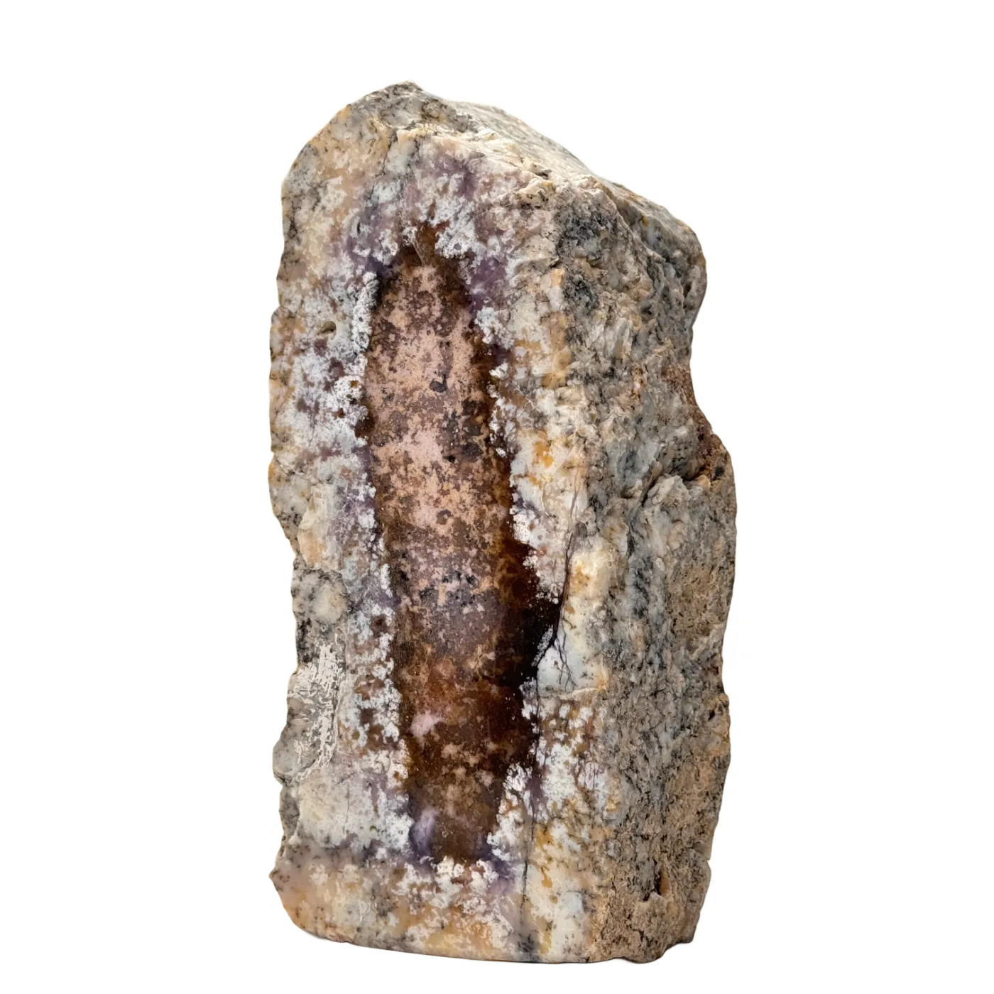 Dendriet Chalcedoon - ruw - half gepolijst - cut base - #1