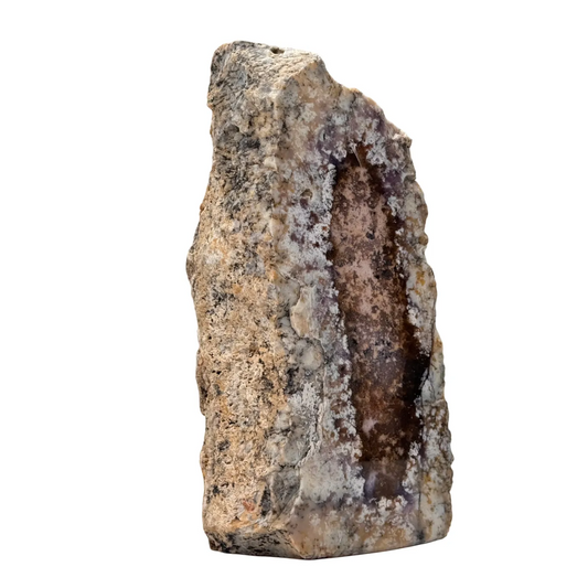 Dendriet Chalcedoon - ruw - half gepolijst - cut base - #1