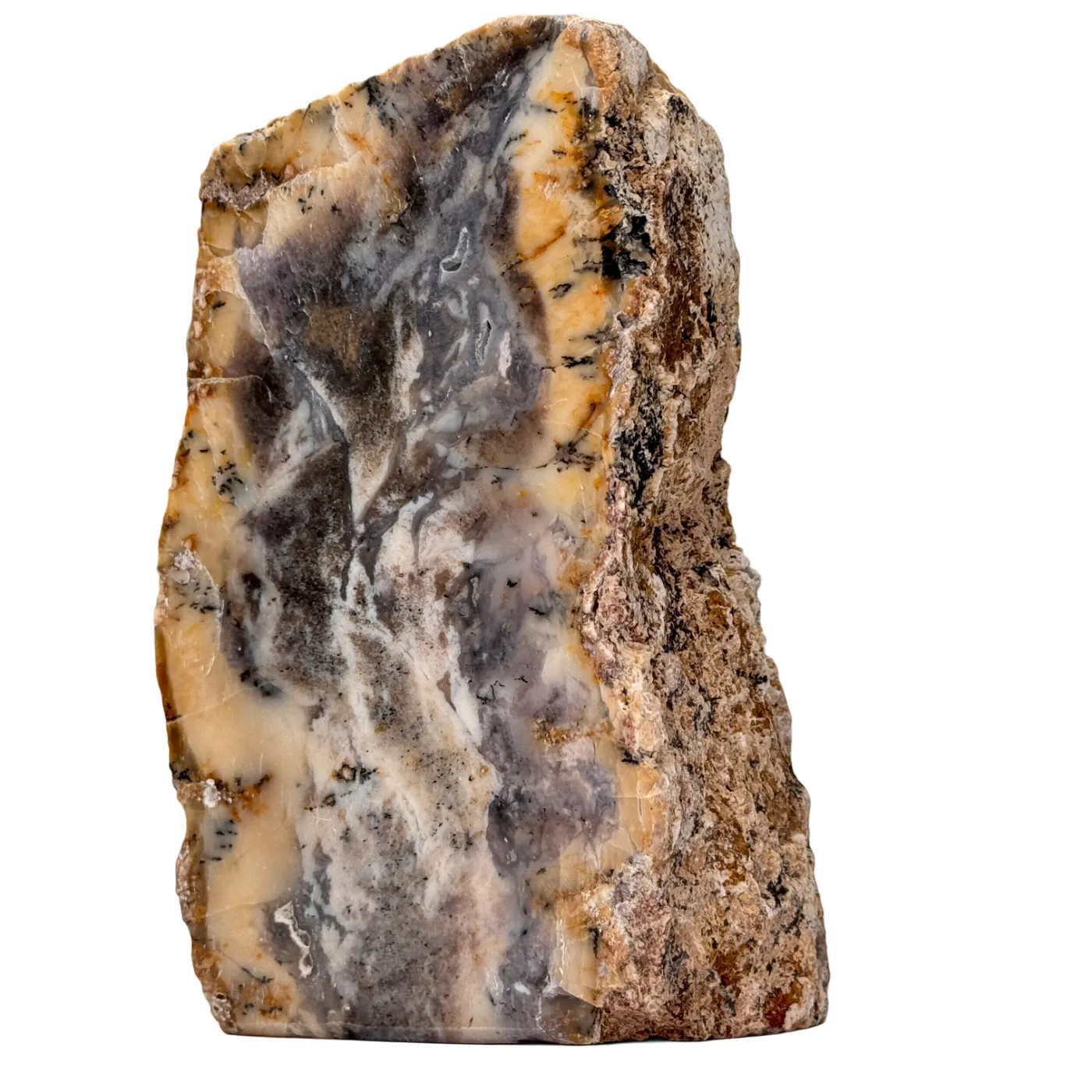Onyx bleu - brut - semi-poli - base taillée - #1
