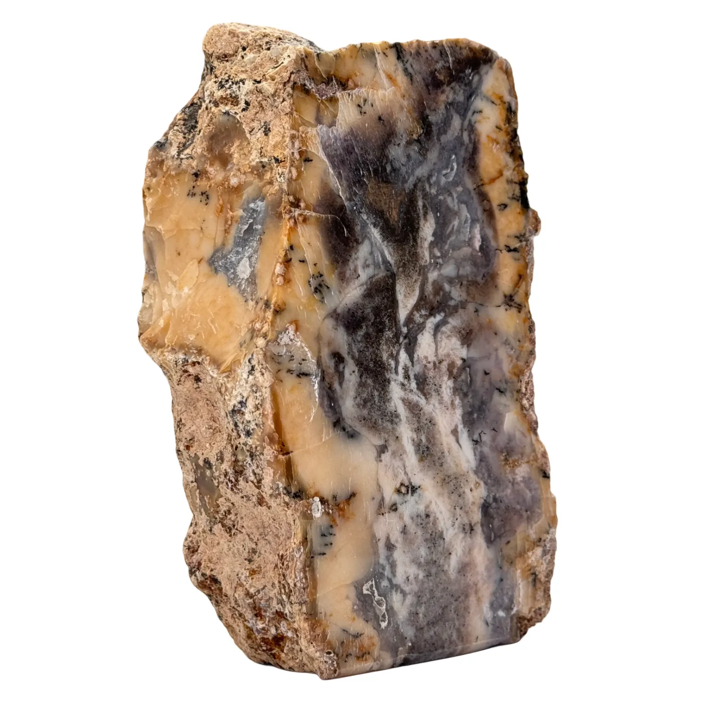 Onyx bleu - brut - semi-poli - base taillée - #1