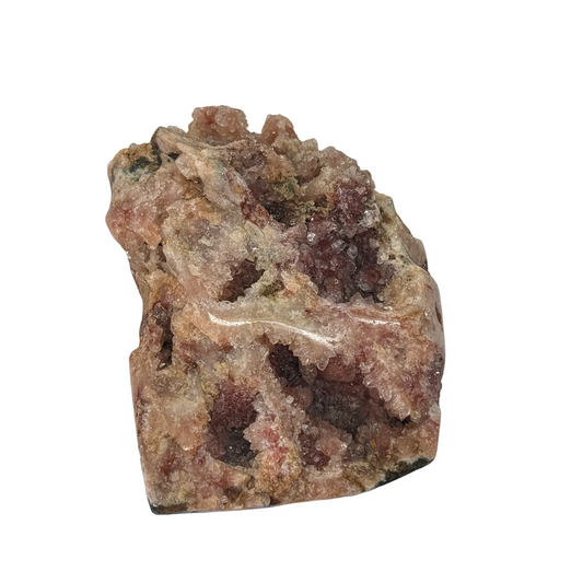 Améthyste rose avec druzy - polie en grappe - #1