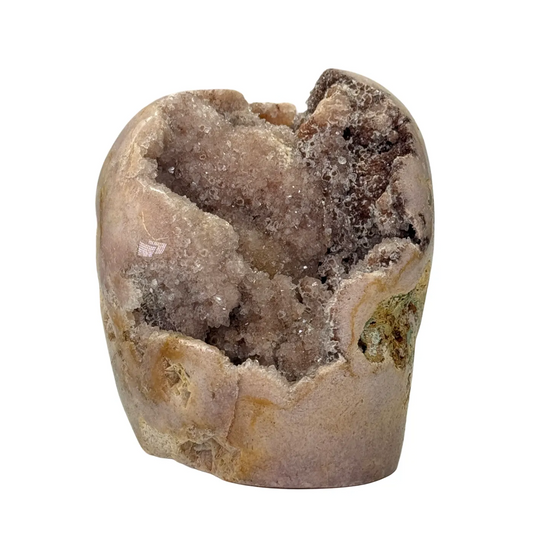 Améthyste rose avec druzy - base taillée polie - #2