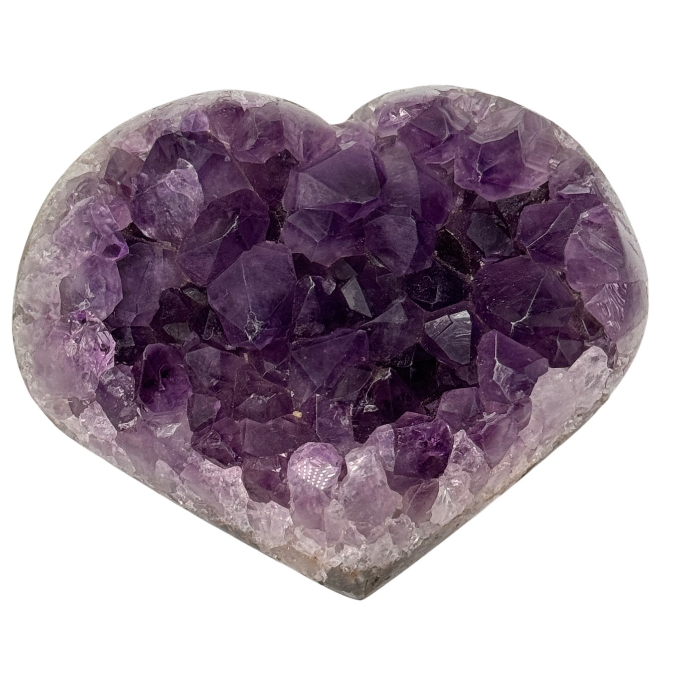 Améthyste violette polie en forme de cœur #1