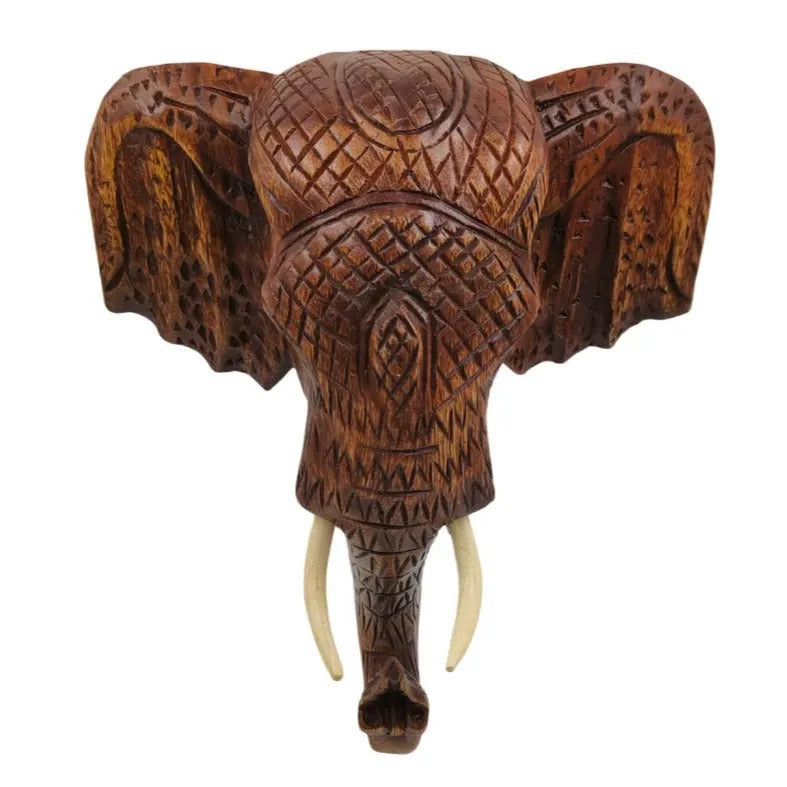 Olifantenkop - Gegraveerd - Wanddecoratie 40 cm