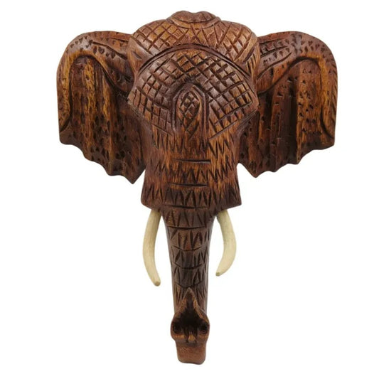 Olifantenkop - Gegraveerd - Wanddecoratie 40 cm