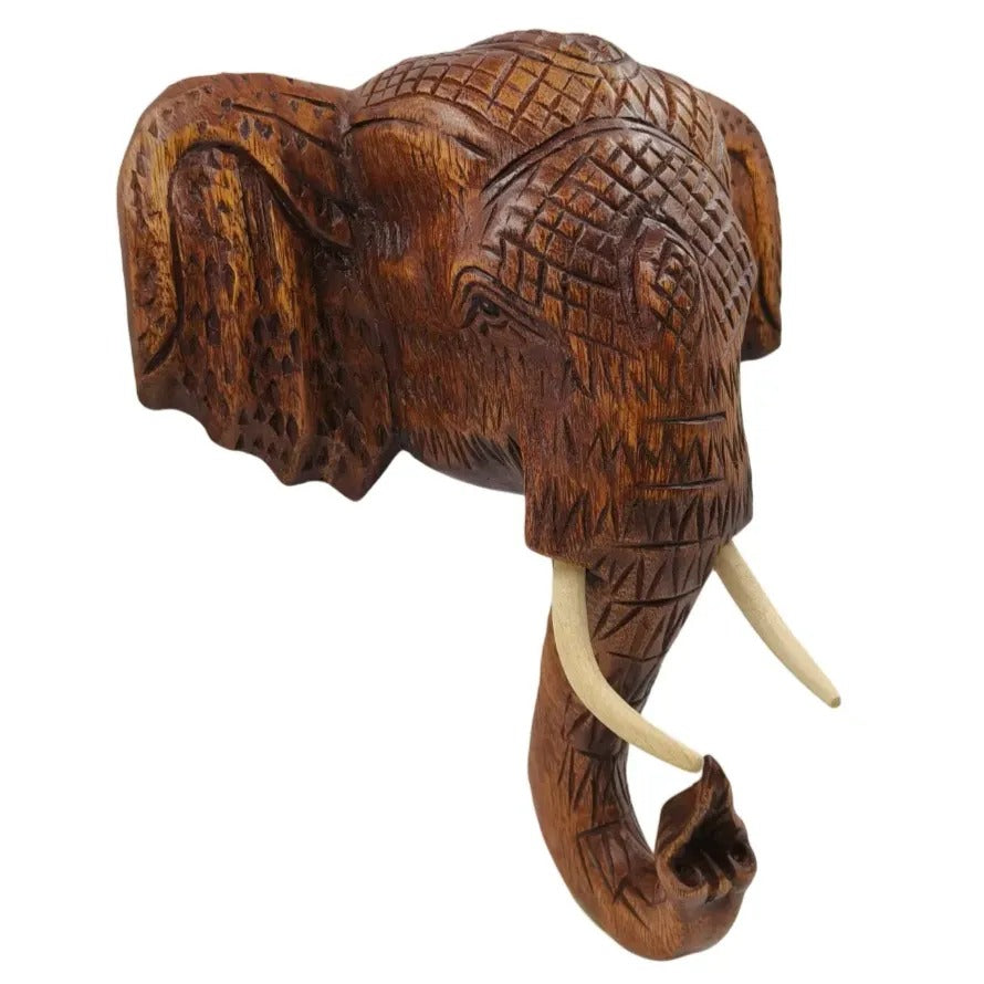 Olifantenkop - Gegraveerd - Wanddecoratie 40 cm