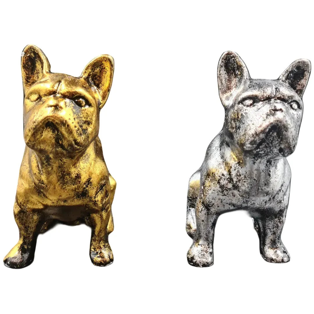 Bulldog Beeld – Resin Decoratie (Zilver of Goud)