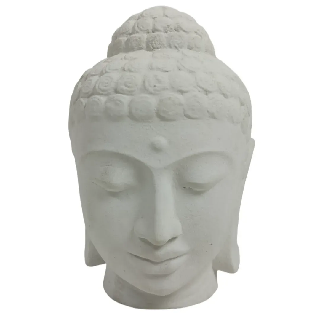 Boeddha hoofd - wit - 25 cm