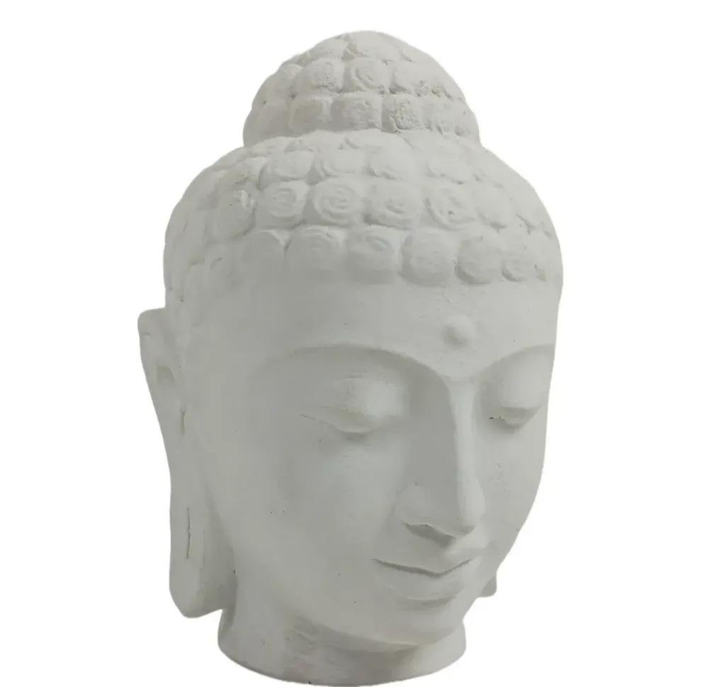 Tête de Bouddha - blanche - 25 cm
