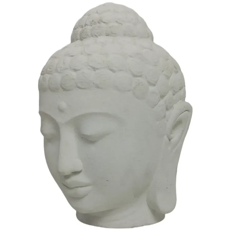 Tête de Bouddha - blanche - 25 cm