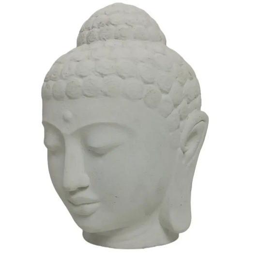 Boeddha hoofd - wit - 25 cm