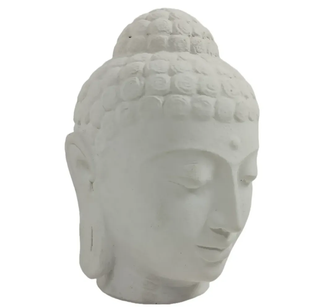 Boeddha hoofd - wit - 25 cm