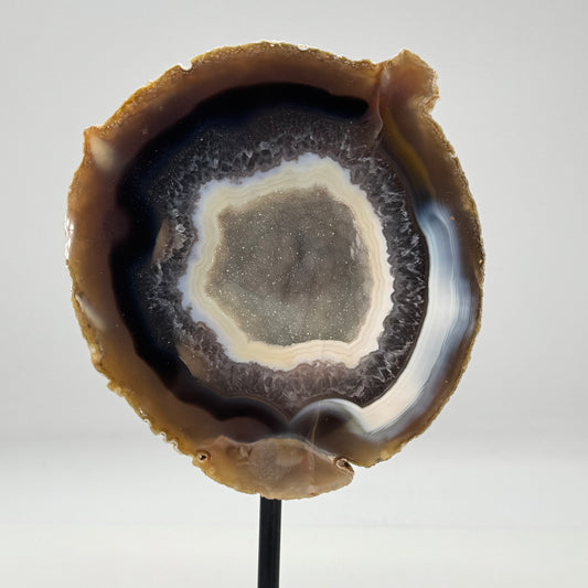 Agaat geode druzy op standaard #1