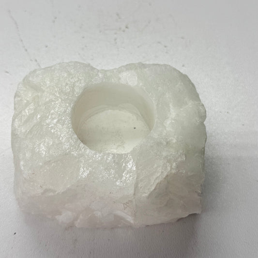 Melk kwarts theelichthouder