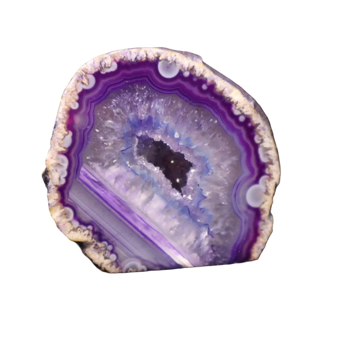 Beautiful purple agate geode from Brazil (Druzy) – small size