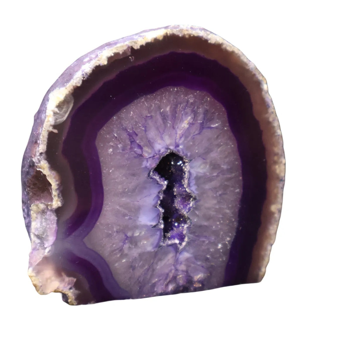 Beautiful purple agate geode from Brazil (Druzy) – small size
