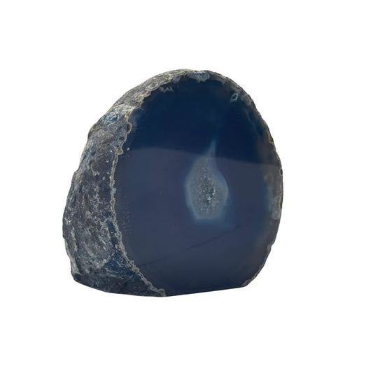 Agaat geode cut base blauw #17
